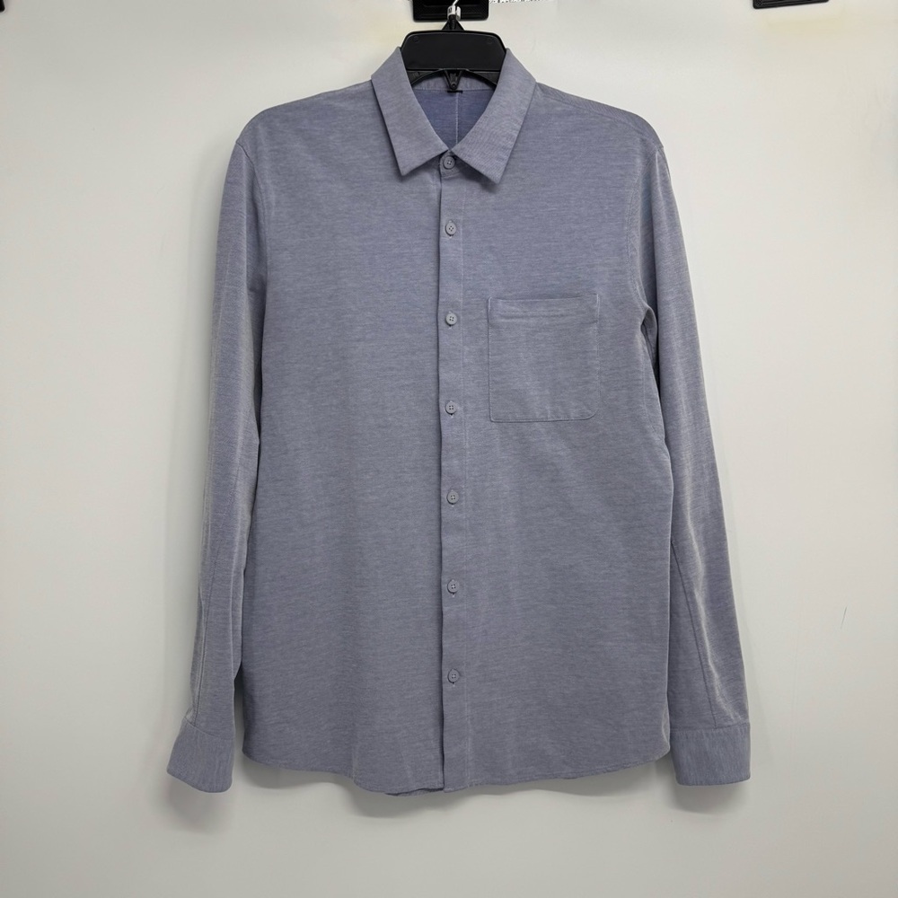 Lululemon Commission Long Sleeve Button Down Shirt Men's Sz Small Blue